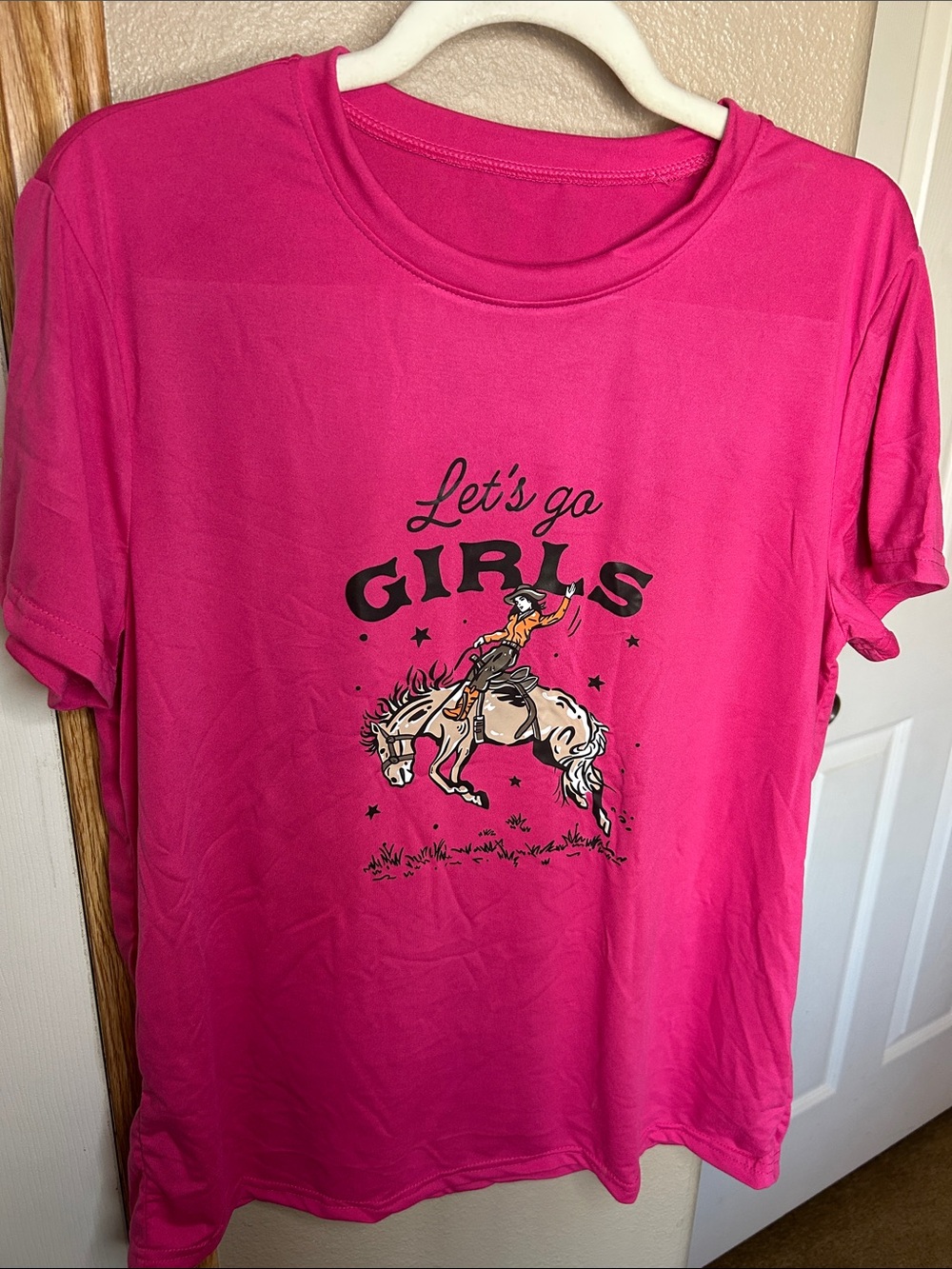 Pink 'Let's Go Girls' Graphic Short Sleeve Tee